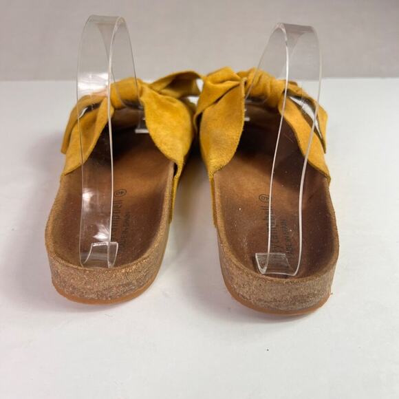 Jeffrey Campbell Sandals Slides Women's Size 40 Do The Twist Yellow Bow Leather - Picture 10 of 14